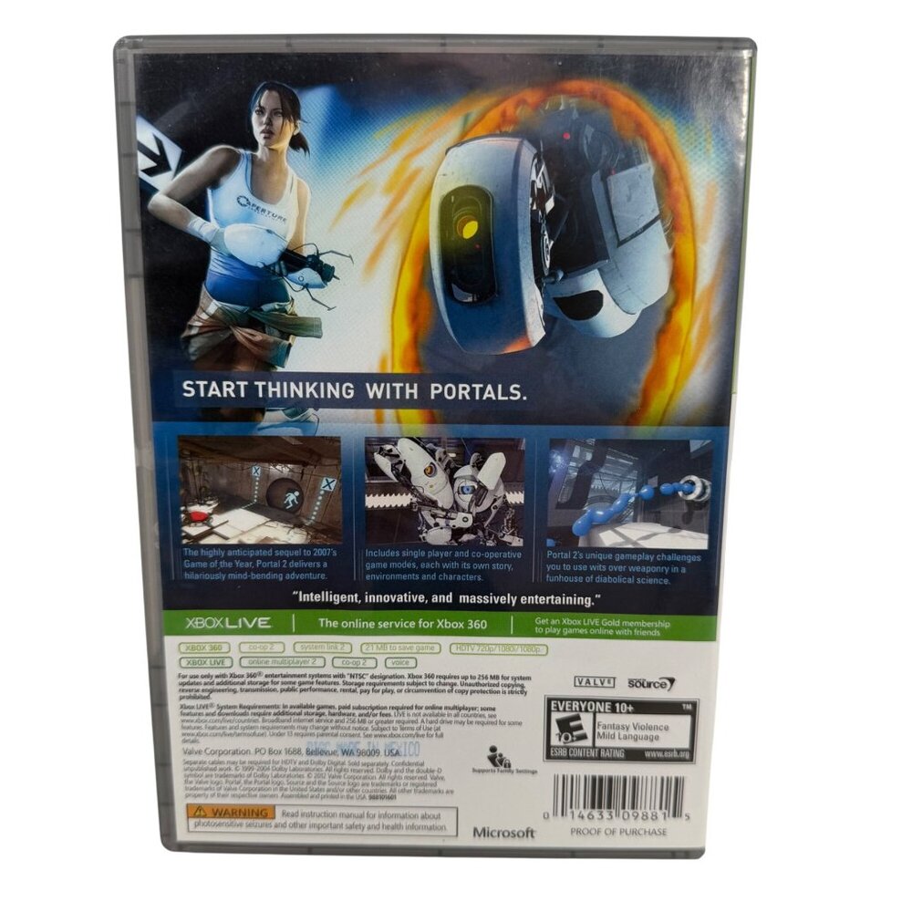 Xbox 360 - Portal 2 (Platinum Hits) - CIB - Tested/Works - Picture 2 of 4